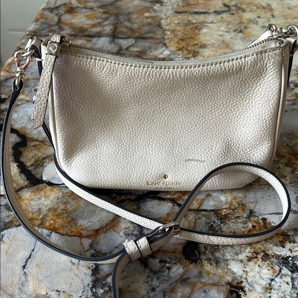 Kate Spade Cream Crossbody Bag with Textured Finish
